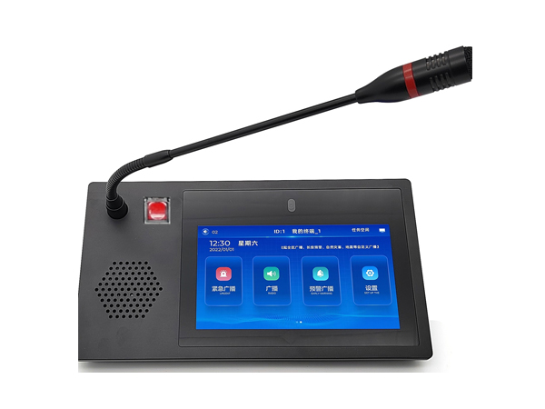 IP网络带紧急按钮7寸屏话筒