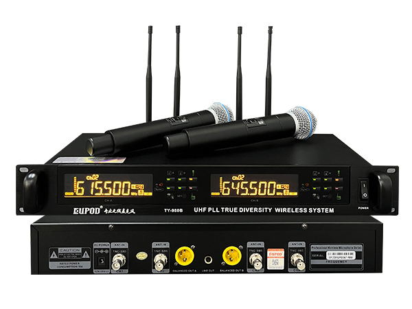 一拖二无线话筒 红外真分集 （300米空旷使用距离）